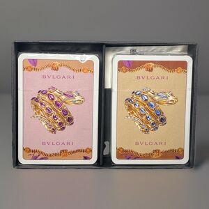 BVLGARI Modiano Italy 2 Deck Playing Card Set Serpenti Sealed Black Box Rare